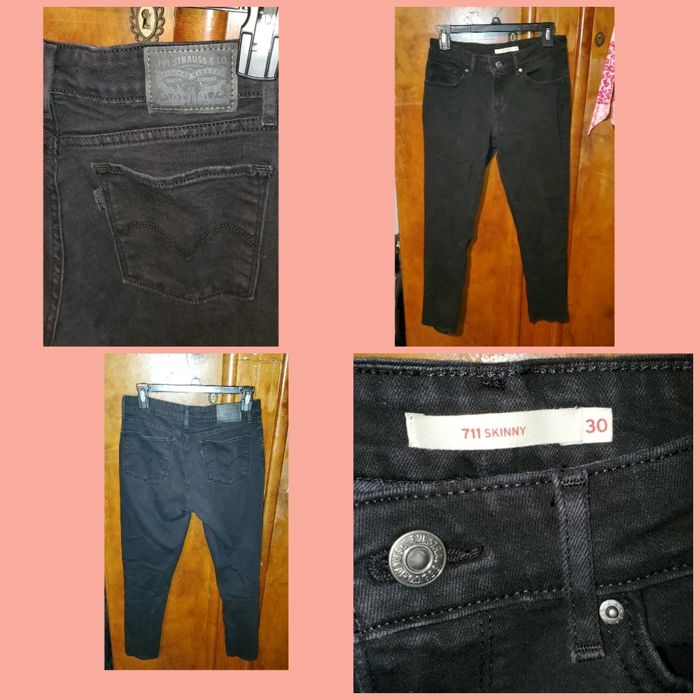 Black Straight Levis